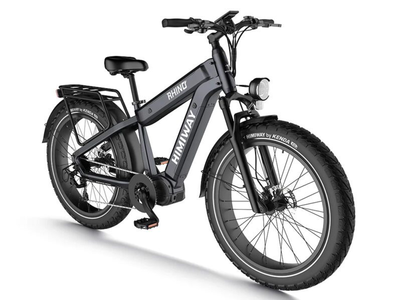 Dual Battery Off-road Electric Bike Rhino Himi Grey front facing right